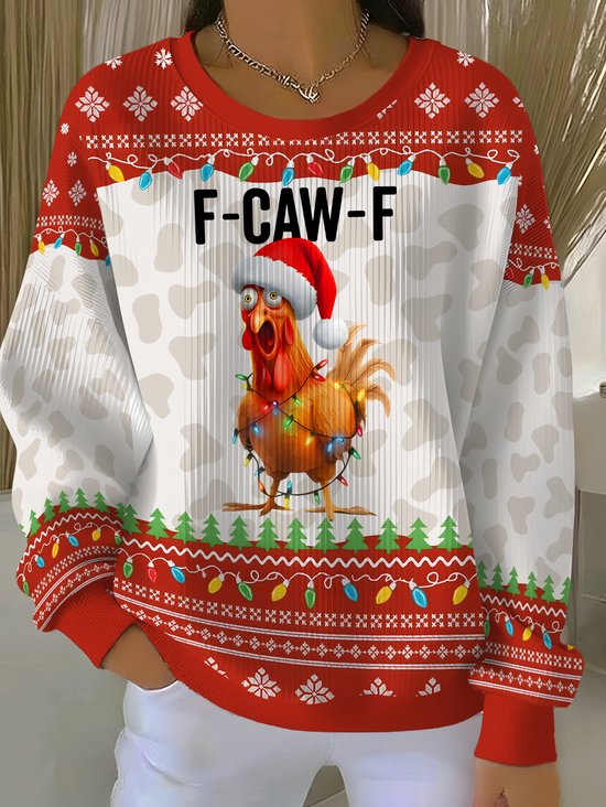 Sweat-shirts Décontracté Printemps / Automne Lettres de texte Coton Micro-élasticité Quotidien Ample Col Rond Régulier pour Femmes