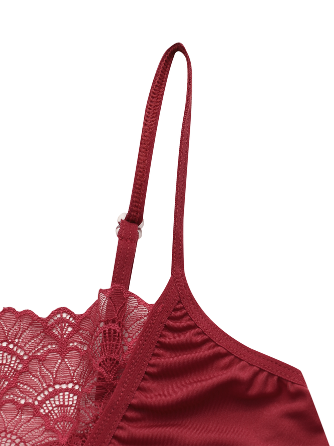 JE T'ADORE - SHEER BLACK - LARGE - CAMISOLE- ADJ STRAPS - LACE TRIM