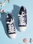 Mocassins Décontractés en Toile à Talon Plat