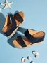 Sandales Plain Été Vacances Vacances Talon Haut de Grande Taille Sandales Espadrilles à Enfiler Antidérapant pour Femmes