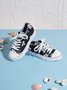 Mocassins Décontractés en Toile à Talon Plat