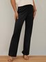 Mode Pantalons Femmes Décontracté Plain Toutes Les Saisons Zip Faire la navette Pantalon droit Long Droit T.-N.-L.
