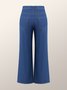 Jeans Plain Toutes Les Saisons Urbain Naturel Aucune élasticité Ample Long Trapèze Régulier pour Femmes