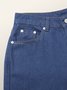 Jeans Plain Toutes Les Saisons Urbain Naturel Aucune élasticité Ample Long Trapèze Régulier pour Femmes