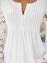 Chemises Femmes Décontracté Plain Printemps / Automne Quotidien Évidé Ample Jersey Entaillé Trapèze