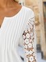 Chemises Femmes Décontracté Plain Printemps / Automne Quotidien Évidé Ample Jersey Entaillé Trapèze