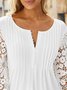 Chemises Femmes Décontracté Plain Printemps / Automne Quotidien Évidé Ample Jersey Entaillé Trapèze