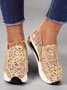 Chaussures Décontractées Femmes Décontracté Plain Toutes Les Saisons Respirable à Enfiler Talon Bas Bout Fermé PU à Enfiler