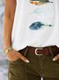 T-shirt Décontracté Plume Motif Col en V Léger Micro-élasticité Quotidien Manches courtes H-Line pour Femme