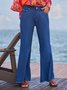 Jeans Plain Toutes Les Saisons Urbain Naturel Aucune élasticité Ample Long Trapèze Régulier pour Femmes