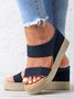 Sandales Plain Été Vacances Vacances Talon Haut de Grande Taille Sandales Espadrilles à Enfiler Antidérapant pour Femmes