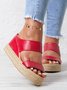 Sandales Plain Été Vacances Vacances Talon Haut de Grande Taille Sandales Espadrilles à Enfiler Antidérapant pour Femmes