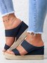 Sandales Plain Été Vacances Vacances Talon Haut de Grande Taille Sandales Espadrilles à Enfiler Antidérapant pour Femmes