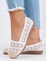 Profond bouche Unique Chaussures Plain Toutes Les Saisons Vacances Vacances Bout Fermé Tissu de Dentelle Espadrilles à Enfiler pour Femmes