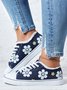 Mocassins Décontractés en Toile à Talon Plat