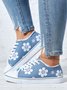 Mocassins Décontractés en Toile à Talon Plat