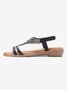 Sandales à lanières Floral Été Fête Antidérapant Vacances Avec Faux Diamant Musique Festival à Enfiler Chaussures Officielles pour Femmes
