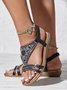 Sandales à lanières Floral Été Fête Antidérapant Vacances Avec Faux Diamant Musique Festival à Enfiler Chaussures Officielles pour Femmes