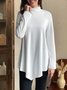 T-shirts Femmes Décontracté Plain Printemps / Automne Asymétrique Naturel Micro-élasticité Jersey Régulier Régulier