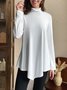 T-shirts Femmes Décontracté Plain Printemps / Automne Asymétrique Naturel Micro-élasticité Jersey Régulier Régulier
