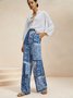 Pantalons Femmes Décontracté Ethnique Printemps / Automne Polyester Naturel Fête Pantalons à Jambe Large Long Régulier