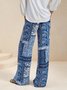 Pantalons Femmes Décontracté Ethnique Printemps / Automne Polyester Naturel Fête Pantalons à Jambe Large Long Régulier