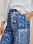 Pantalons Femmes Décontracté Ethnique Printemps / Automne Polyester Naturel Fête Pantalons à Jambe Large Long Régulier