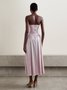 Femmes Plain Rose Sans Bretelles Confortable Brillant Robe Maxi Vacances