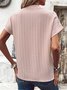 Chemises Femmes Décontracté Plain Été Col V Ample Manches Courtes Mi-long Régulier CE