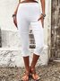 Pantalons De Yoga Décontracté Plain Été Viscose Naturel Aucune élasticité Corsaire Legging Droit pour Femmes
