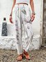 Pantalons Femmes Décontracté Floral Printemps / Automne Viscose Aucune élasticité Long Droit Régulier Poche Couture