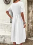 Femmes Plain Blanc Confortable Mini Robe Décontracté
