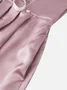 Femmes Plain Rose Décolleté en cœur Confortable Nœud Devant Mini Robe Décontracté