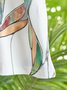 Femmes Abstrait Blanc Col Carré Confortable Robe Maxi Décontracté