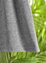 Top Gris Coton Décontracté Col Rond Unicolore manches longues ample et confortable