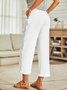 Pantalon décontracté femme décontracté été solide sans élasticité Date pantalon droit ample nouvelle couleur unie H-Line