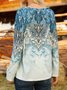 T-shirts Boho Ethnique Printemps / Automne Jersey Manches Longues Régulier Régulier Col mi-ouvert N / A pour Femmes