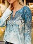 T-shirts Boho Ethnique Printemps / Automne Jersey Manches Longues Régulier Régulier Col mi-ouvert N / A pour Femmes