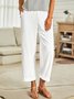 Pantalon décontracté femme décontracté été solide sans élasticité Date pantalon droit ample nouvelle couleur unie H-Line