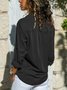 Femmes Mode Col Revers Unicolore Col V Manches Longues Blouse