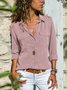 Femmes Mode Col Revers Unicolore Col V Manches Longues Blouse