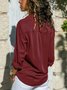 Femmes Mode Col Revers Unicolore Col V Manches Longues Blouse