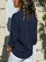 Femmes Mode Col Revers Unicolore Col V Manches Longues Blouse