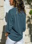 Femmes Mode Col Revers Unicolore Col V Manches Longues Blouse