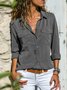 Femmes Mode Col Revers Unicolore Col V Manches Longues Blouse