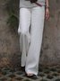 Décontracté Coton Pantalons Unicolores