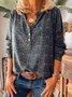 Décontracté Rétro Col V Imprimé Floral Blouse