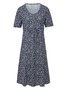 Vetement hippie chic Robe Mi-Longue Florale avec Poches
