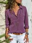 Femmes Mode Col Revers Unicolore Col V Manches Longues Blouse