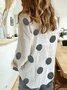 Blanc Décontracté Imprimé Pois Polka Blouse